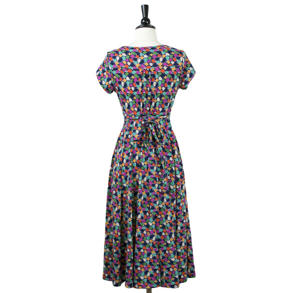 Frock Shop | Confetti Print V-Neck Midi Dress - Picture 3 of 4